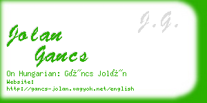 jolan gancs business card